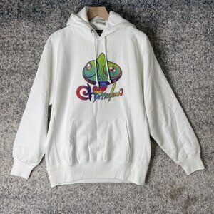 atmos Hoodie‎ Mens XL White Chameleon Logo Graphic Pullover Streetwear AT14KS50